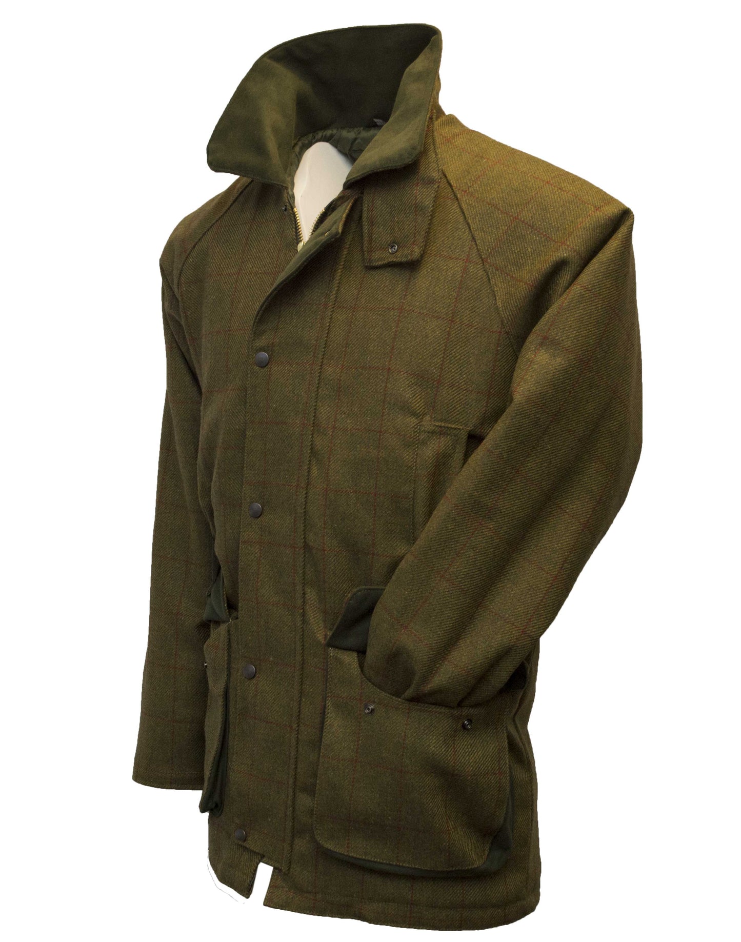 Walker & Hawkes Men's Derby Tweed Jacket in Green with Red Overcheck