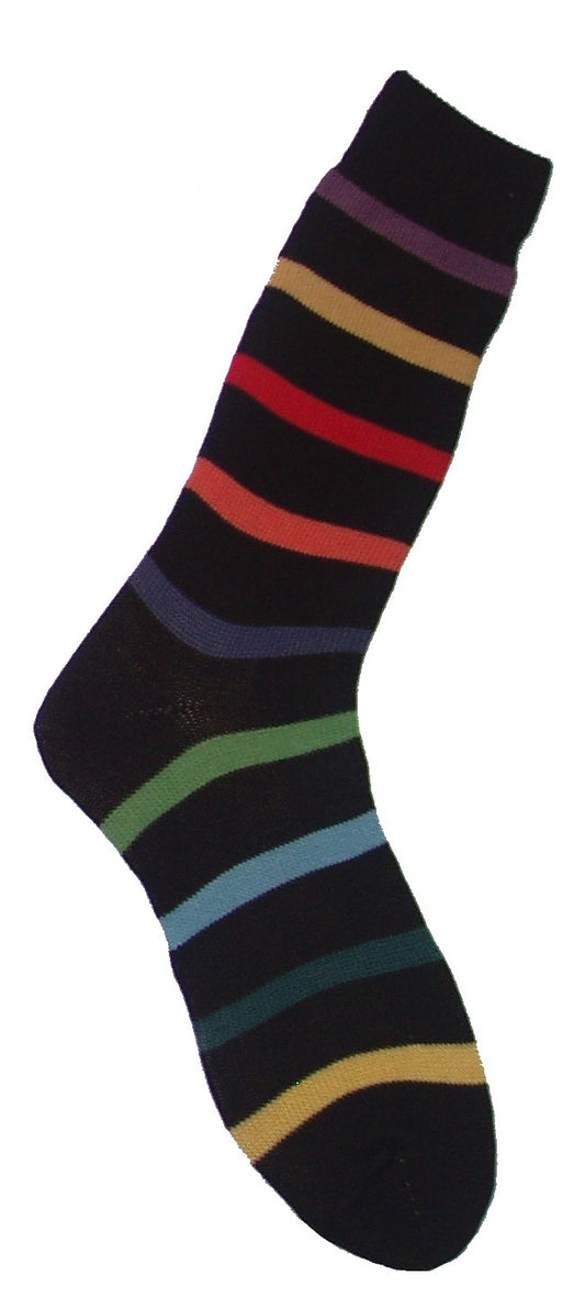 Black with Stripes Cotton Socks